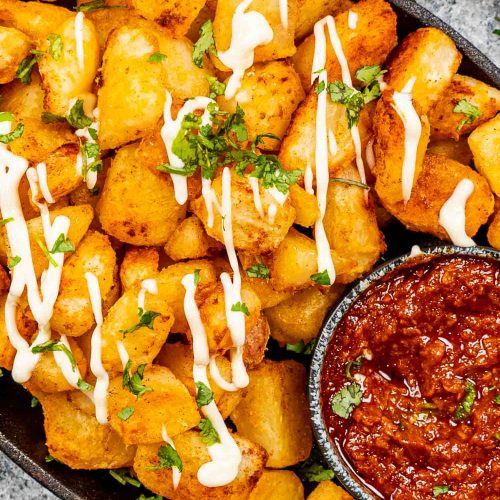 Fried Potatoes with Mayonnaise sauce