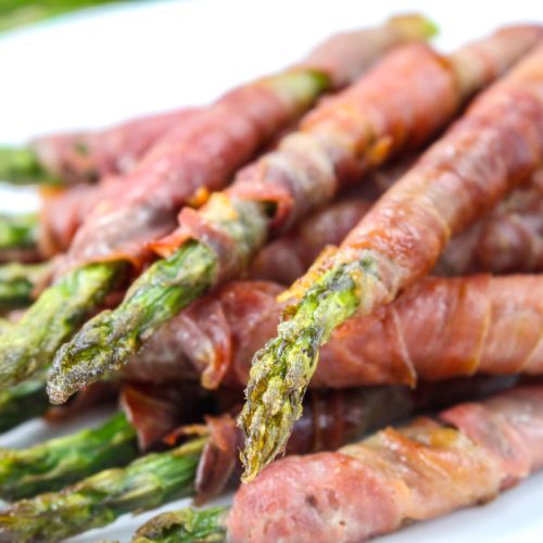 Roasted Asparagus with Ham and Manchego Cheese