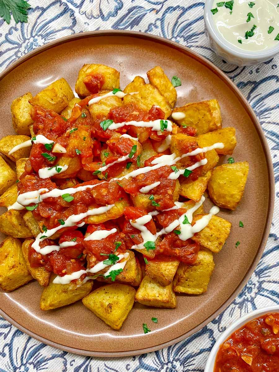 Spanish Fried Potatoes with Mayonnaise sauce